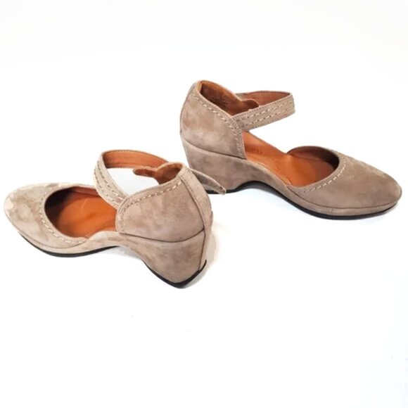 L'Amour Des Pieds Orva Wedge Mary Jane 7.5 Taupe Tan Suede - Picture 5 of 7